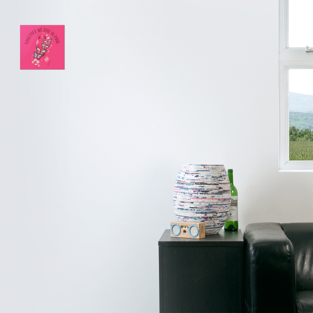 Together We Rise In Pink Ribbon Design Floral Awareness by ism's Store